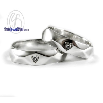 แหวนคู่ แหวนคู่เงินแท้ แหวนเพชร แหวนเงินแท้ แหวนหมั้นเพชร - RC3063di